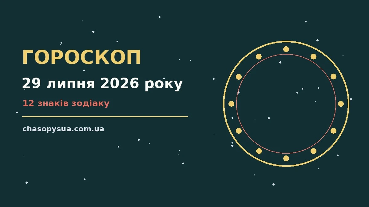 Зоряне небо над міською вечірньою панорамою, символ гороскопу на 29 липня 2026 року