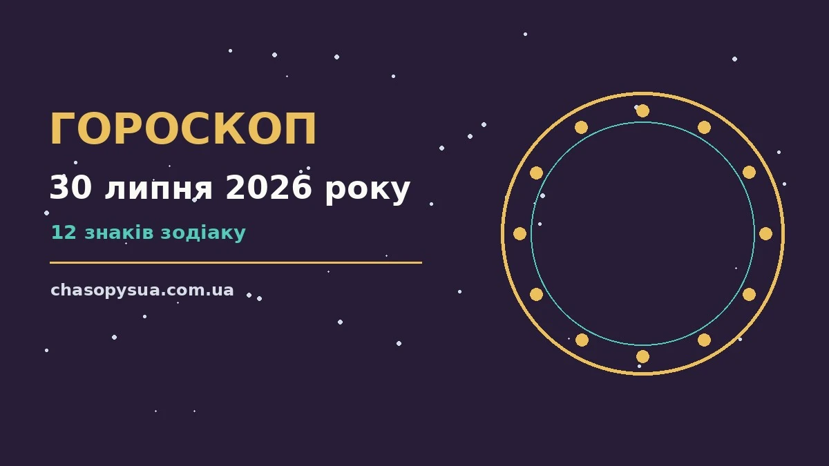 Гороскоп на 30 липня 2026 року: корисний прогноз на день для планів і важливих справ