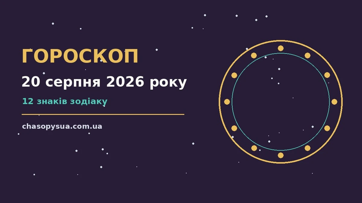 Гороскоп на 20 серпня 2026 року: корисний прогноз на день для планів і важливих справ