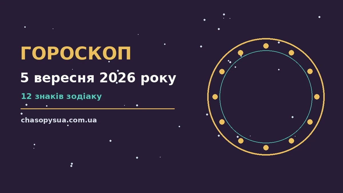 Настільний календар з датою 5 вересня 2026, поряд чашка кави та записник із планами на день